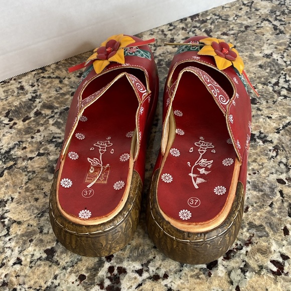 EMERY ROSE Women Flower Decor Floral Pattern Shoes Vacation Clog Wedges 37 EU - Picture 6 of 8